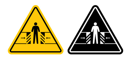 Warning Sign for Crushing Hazards. Caution for Squeezing Risks.
