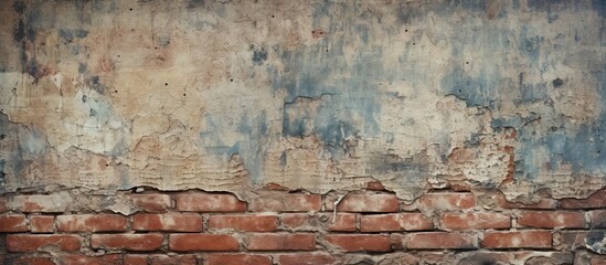 Vibrant Street Art: Blue and White Paint on Weathered Brick Wall Background