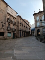 Calle Travesa en la zona monumental de Santiago de Compostela, Galicia