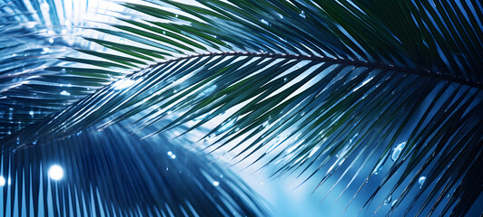 Palm leaves evergreen summer realistic, ai generative
