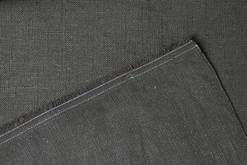 black hemp viscose natural fabric cloth color; sackcloth rough texture of textile fashion abstract background