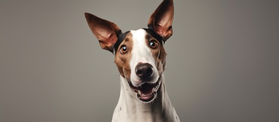 Joyful Canine with a Big Grin Radiates Happiness and Positivity in a Golden Setting