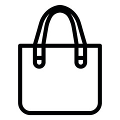 black vector bag icon on white background