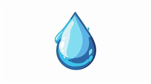 recommend clip art: Water droplet icon. Raindrop, raindroplet. Aqua blob, cold blue liquid falling down. Aquatic fluid, waterdrop leaking. Clear fresh watery element. Modern illustration isolated on white.