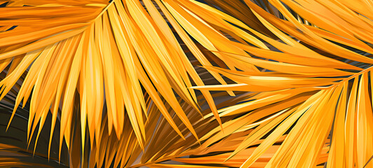 Palm leaves evergreen summer realistic, ai generative