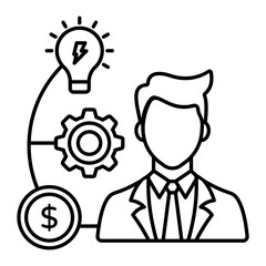 generating cost effective ideas to solve the problem concept, chief collaboration officer vector design, Boosting productivity abilities Symbol, business motivation Sign, Enterprise impetus stock