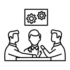 Discussing immediate challenges concept, Monday Meeting with determination vector design, Boosting productivity abilities Symbol, business motivation Sign, Enterprise impetus stock illustration