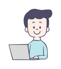 笑顔で仕事をする男性