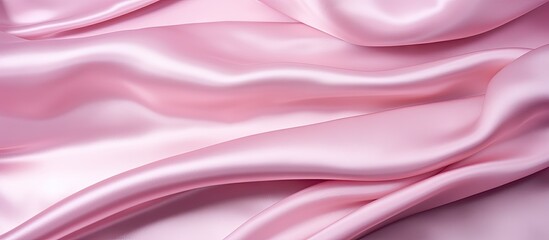Obraz premium Delicate Pink Silk Fabric Draped Background with Elegant Texture for Design Inspiration