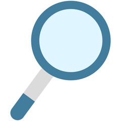 Vector of a magnifying glass flat icon isolated on white background.