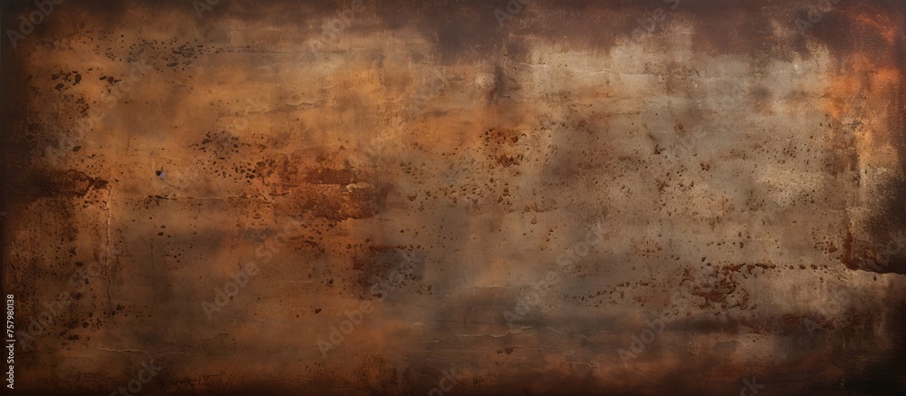 Sticker Eroded Rusty Wall with Earthy Tones and Distressed Surface Texture Background