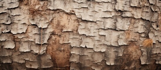 Fototapeta premium Detailed Close-Up Reveals Tree Trunk with Peeling Paint, Texture for Art and Design Inspirations