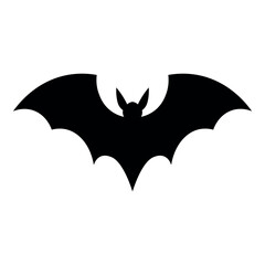black vector bat icon on white background