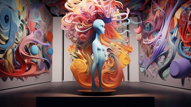 Journey through the expansive NFT Art Ecosystem, a kaleidoscope of colors and forms, where artists and collectors unite in a boundless world of expression, all rendered in lifelike HD quality.