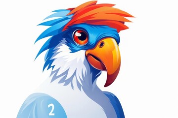 Unusual character bird from the Summer Olympics in France