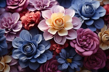 Flower Floral Bouquet Decoration Background of Beautiful Colorful Garden - obrazy, fototapety, plakaty
