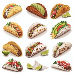 Assorted Tacos With Various Toppings