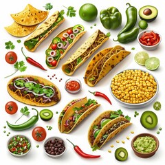 Assorted Tacos With Varied Toppings