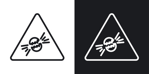 Explosive Material Safety Warning. Alert for Explosion Dangers. Caution in Handling Hazardous Materials.