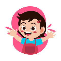 cute little children smiling. Vector cartoon boy and girl on white background