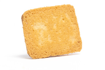Danish butter cookies the finnish bread cookie back view isolated on white background clipping path