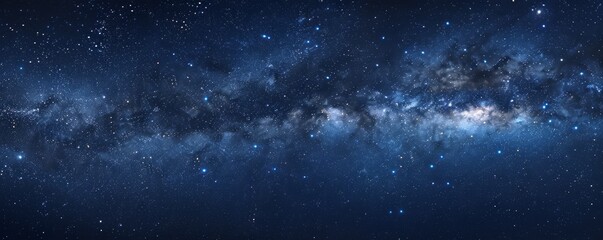 Milky Way panorama in a star-filled night sky, with celestial beauty.