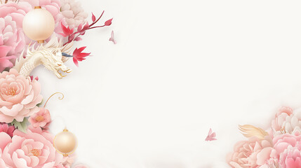 Fototapeta na wymiar Chinese new year,lunar new year,festival holiday,pink peony,valentine,lanterns, chinese lanterns,lamp, moon,Greeting card,wall paper, background,with space for your text