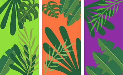 Summer advertising content on social networks, design templates, backgrounds - summer leaves - background for banners, greeting cards, posters and advertisements - the concept of summer holidays.