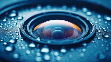 Close-up of camera lens capturing details