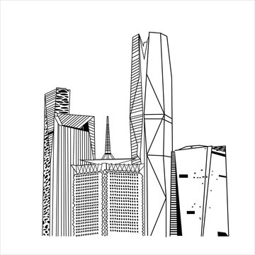 Public Investment Fund PIF Tower. KAFD Building complex in Riyadh, Saudi Arabia