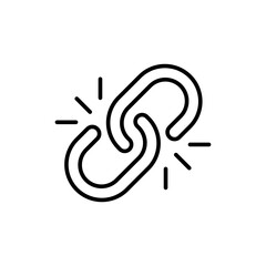 Link outline icons, minimalist vector illustration ,simple transparent graphic element .Isolated on white background