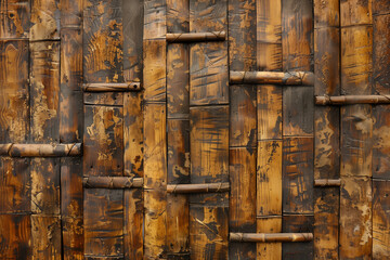 old bamboo wall texture background