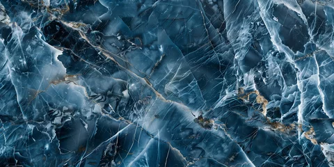 Rolgordijnen blue marble surface texture, blank nature stone background © agrus_aiart
