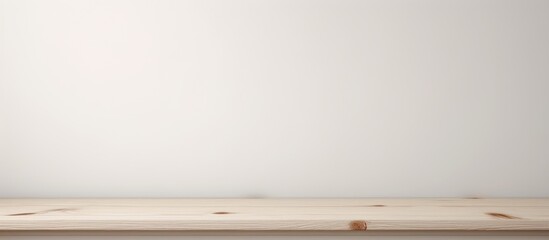 White Wooden Table Against Wall for Product Presentation, Display, and Mockup.