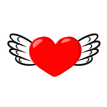 Heart with wings clipart