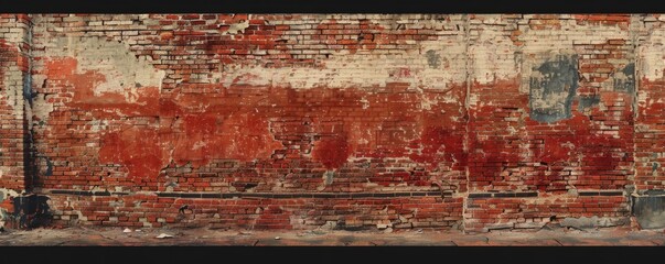 Vintage red brick wall, rustic timeless texture.