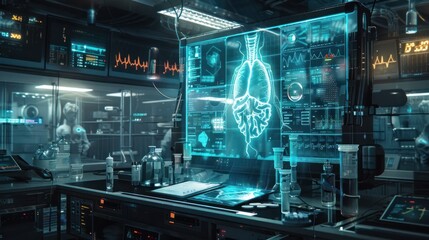 Futuristic Medical Symbiosis ECG Machine and Bioprinting Technology in Harmonious Alliance