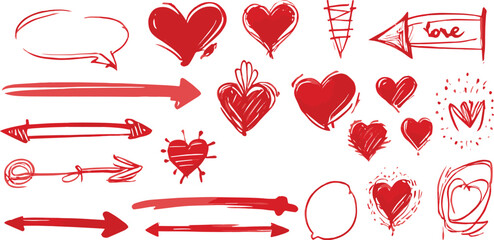 "Heart Symbols Art Collection: Expressive Illustrations for Creative Projects"	
