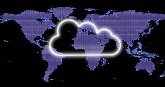 Image of human brain over heart rate monitor and world map - Powered by Adobe