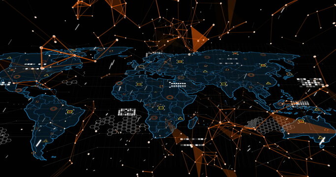 Image of globe of network of connections with peoples photos