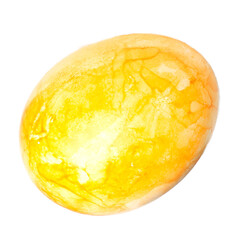 Yellow easter egg colored on transparent background