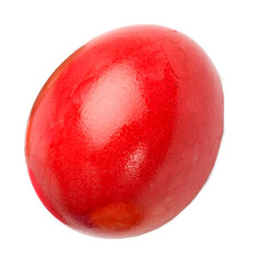 Red easter egg colored on transparent background