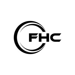 FHC letter logo design in illustration. Vector logo, calligraphy designs for logo, Poster, Invitation, etc.