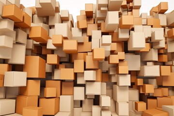 a group of boxes stacked together