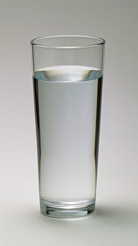Crystal-clear water sparkles in a glass, symbolizing purity and health.