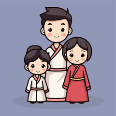 asian family illustration ico...
