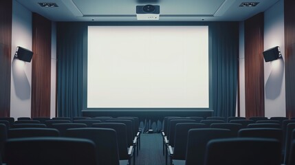 Fototapeta premium Projector Screen - Empty White Board Presentation
