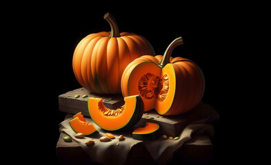 pumpkin isolated in black
