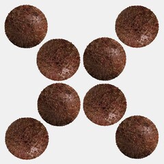 Chocolate Balls: Chocolate balls covered with melt chocolate, isolated on white Background.Background texture.