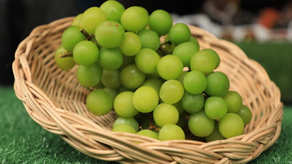Sweet green grapes, natural fruit